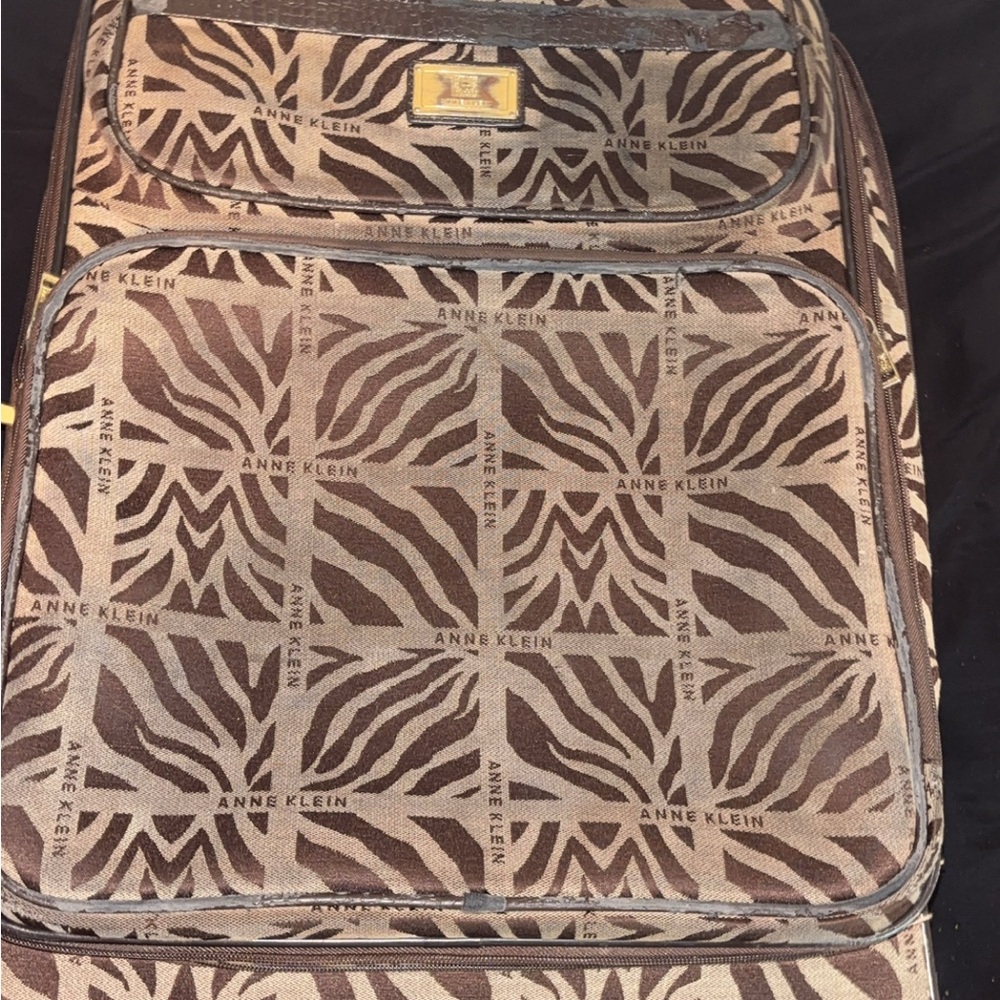 Anne Klein Brown Backpack with Bold Pattern